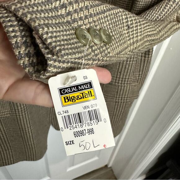 Alexander Lloyd Natural Exchange Silk Treed Blazer Big & Tall 50L Clark - Picture 3 of 12